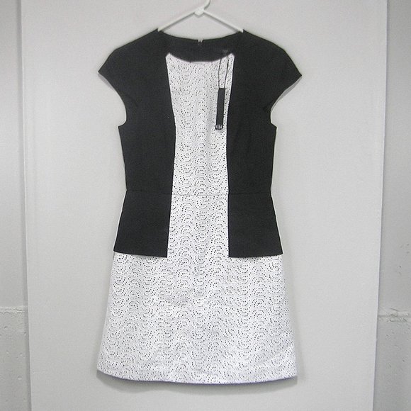 TIBI LINEN EYELET SHIFT DRESS SIZE 4 - Picture 2 of 13